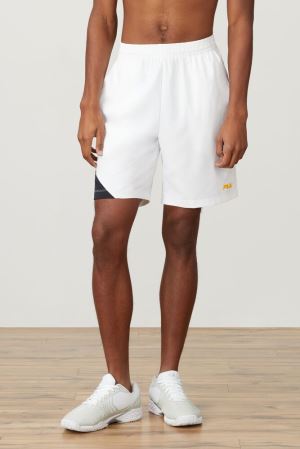 FILA Break Point Shorts White / Black,Mens Tennis | CA.DPEHQO430